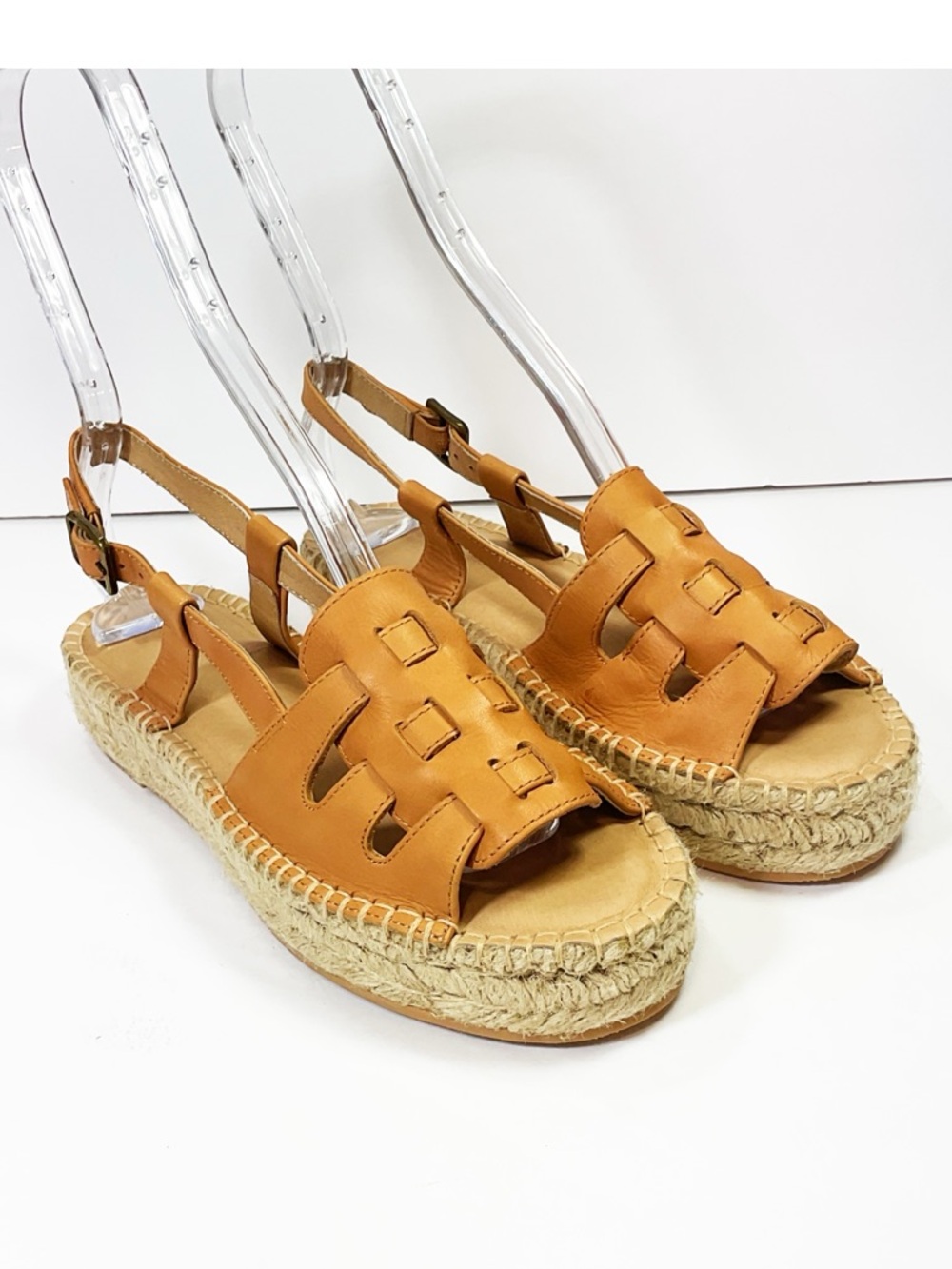 Soludos Sanibel Leather Fisherman Espadrille Sandals - Tan - Picture 2 of 9